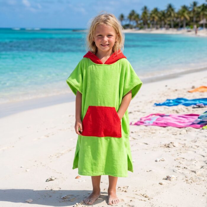 Toalla Poncho Cambiador Verde - Imagen 4