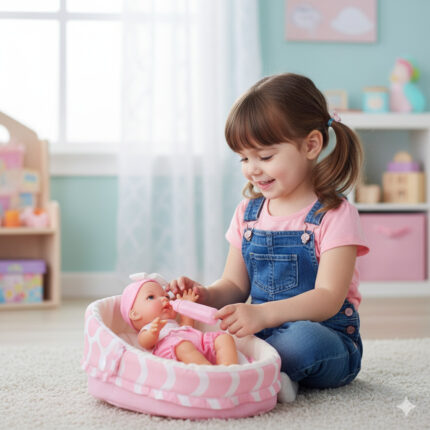 Juguete Bebe Realista Bonnie con Moises