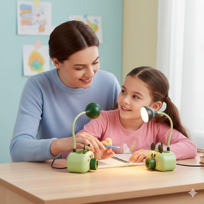 Lámpara de escritorio multifuncional Tajador portalápices Reno Verde - Imagen 3