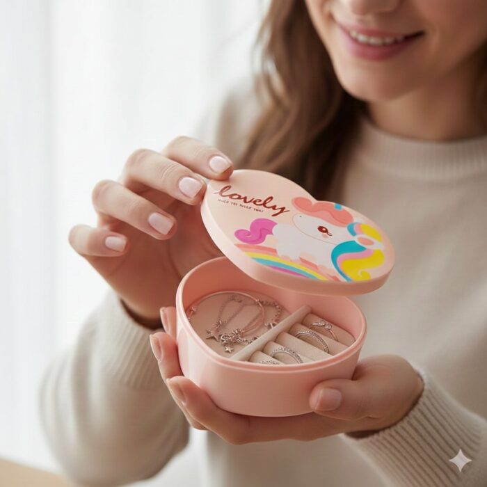 Organizador de Joyas en Forma de Corazón Lovely Rosado - Imagen 2