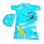 Ropa de Baño para Niño UV Celeste con Dinosaurio Espada Verde