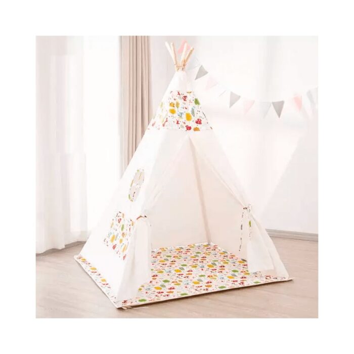 Carpa Tipi más Alfombra con diseño Buho Hojas - Imagen 2