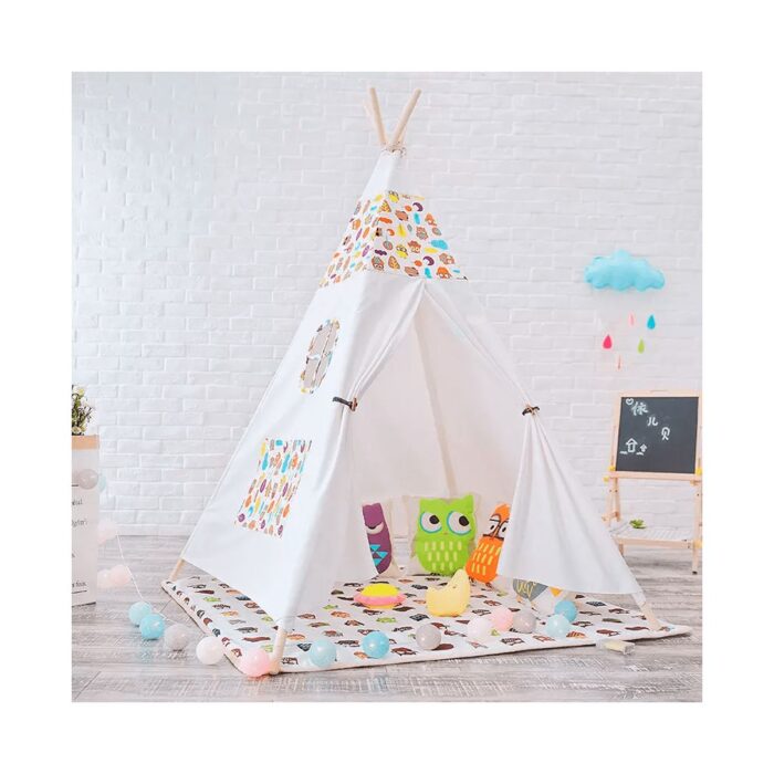 Carpa Tipi más Alfombra con diseño Buho Hojas - Imagen 6