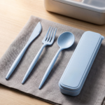 Set de Cubiertos de Camping - Celeste
