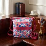 Bolso Mochila Cruzado Rosado Floreado