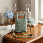 Bolso Cruzado Acolchado para Teléfono Verde Oliva Con Monedero