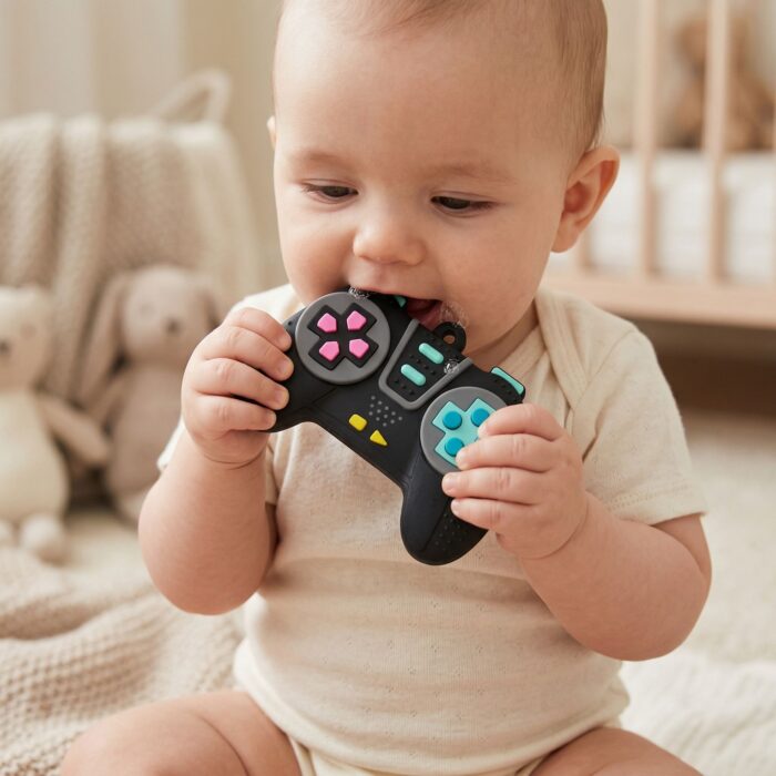 Mordedor para Bebe forma de Mando Negro - Imagen 3