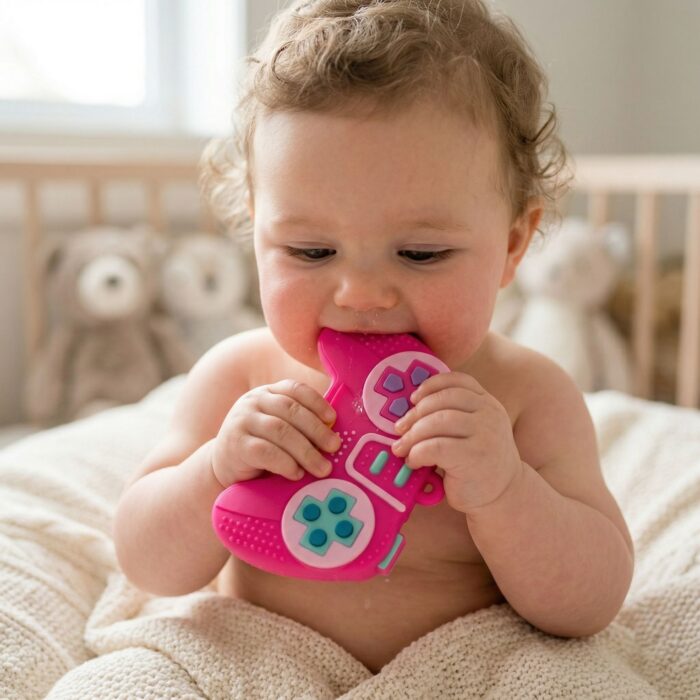 Mordedor para Bebe forma de Mando Fucsia - Imagen 4
