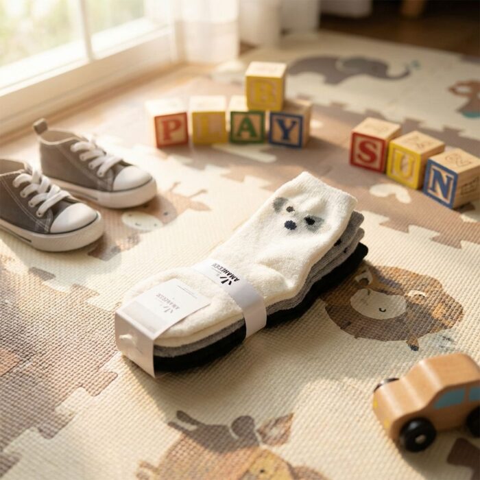 Pack de 3 Medias de Niños Colores Blanco, Gris y Negro - Imagen 2