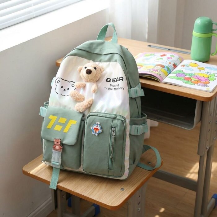 Mochila Kawaii Osito Verde - Imagen 3