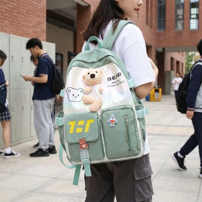 Mochila Kawaii Osito Verde - Imagen 4