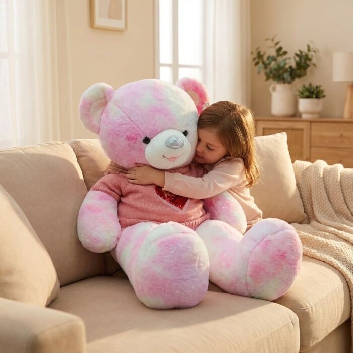 Peluche Multicolor Oso Tierno Con Chompa Melón - Imagen 3