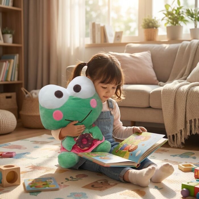 Peluche Rana Tierna Con Vestido Rosa - Imagen 4
