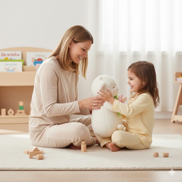 Peluche de Oveja con Tulipán Rosa de 41 cm - Imagen 2
