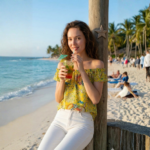 Blusa Rumbera Manga Corta Amarillo - Imagen 3