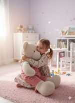 Peluche Oso Beige con Overall Rosa 76 cm - Imagen 2