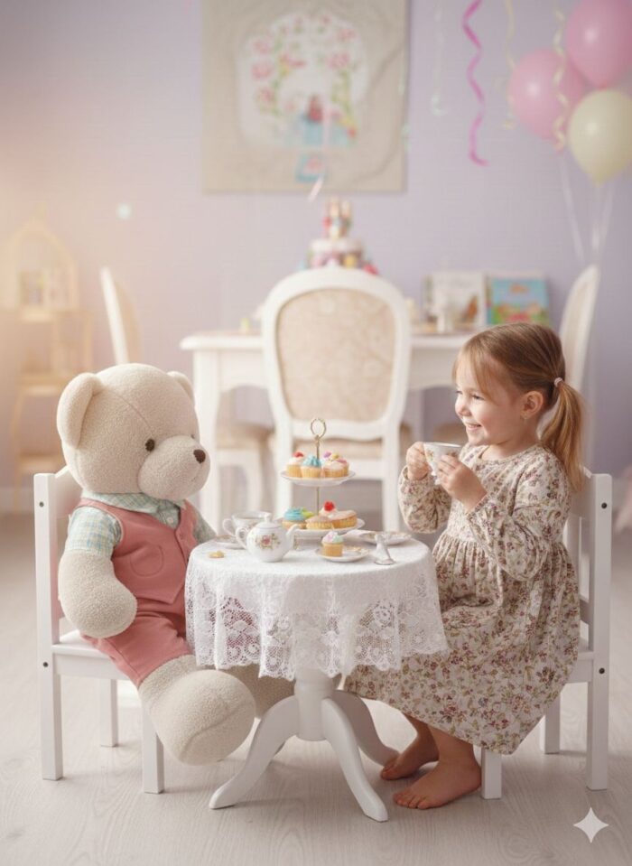 Peluche Oso Beige con Overall Rosa 76 cm - Imagen 3