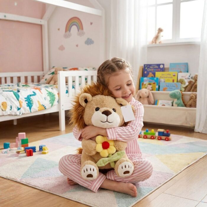 Peluche de León con Flor 40 cm - Imagen 4