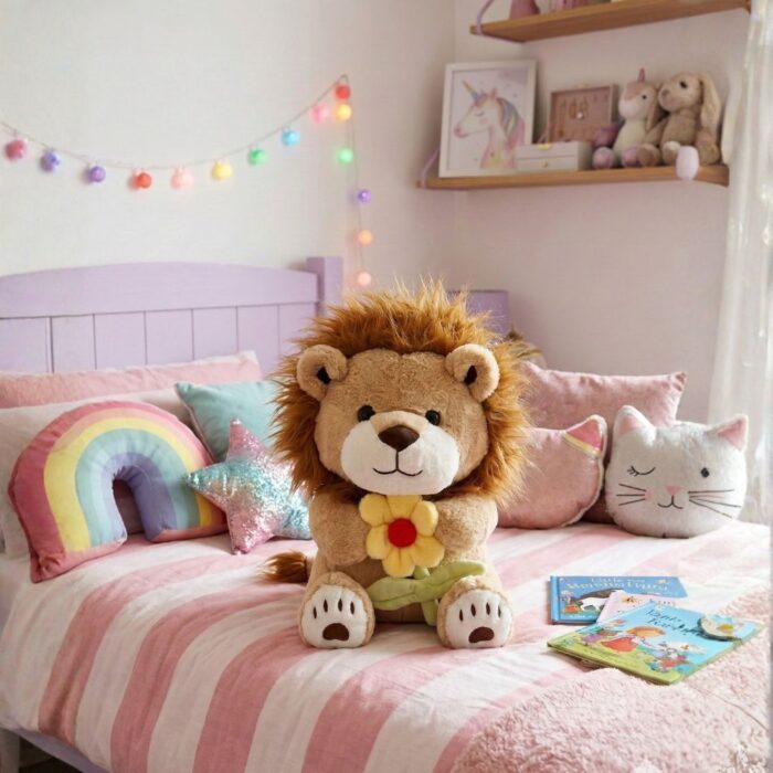 Peluche de León con Flor 40 cm - Imagen 3
