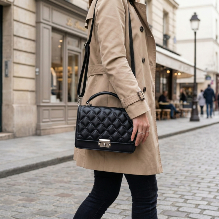 Cartera de Cuadros Negro - Imagen 4