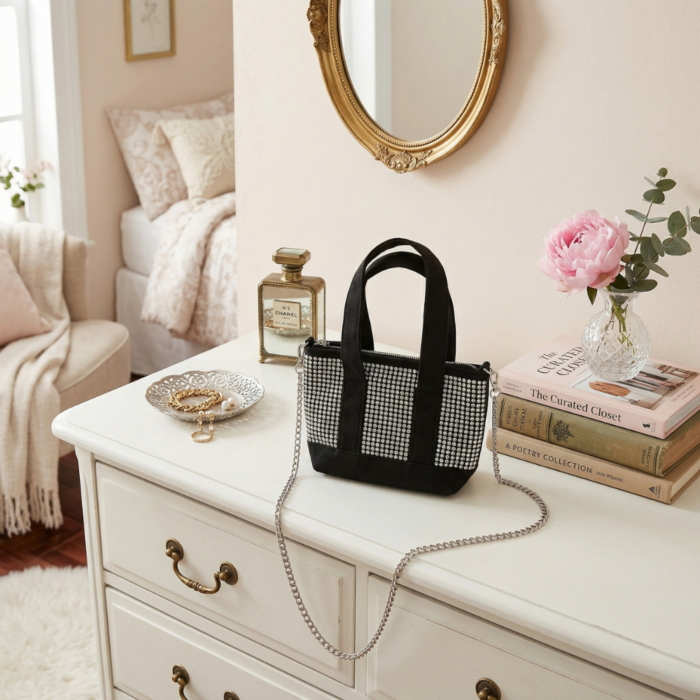 Cartera de Mano Mini Tote Negro - Imagen 2
