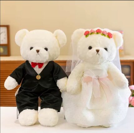 Pareja de Ositos de Peluche Novios- Regalo Ideal para Bodas y Celebraciones
