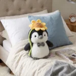 Peluche Pinguino Negro con Girasol 27 cm - Imagen 2