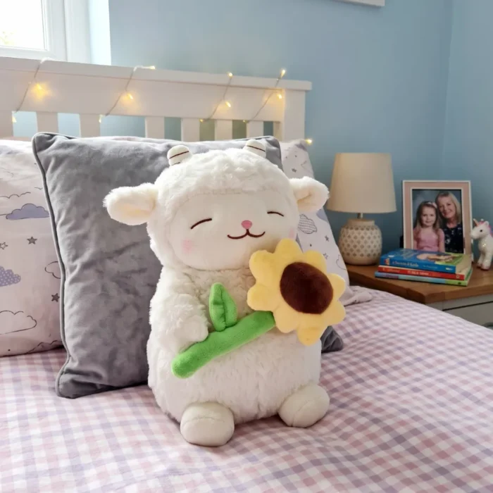 Peluche Oveja con Flor 25 cm - Imagen 3