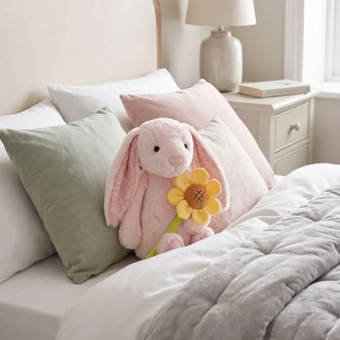 Peluche Coneja con Girasol Rosado 38 cm - Imagen 3