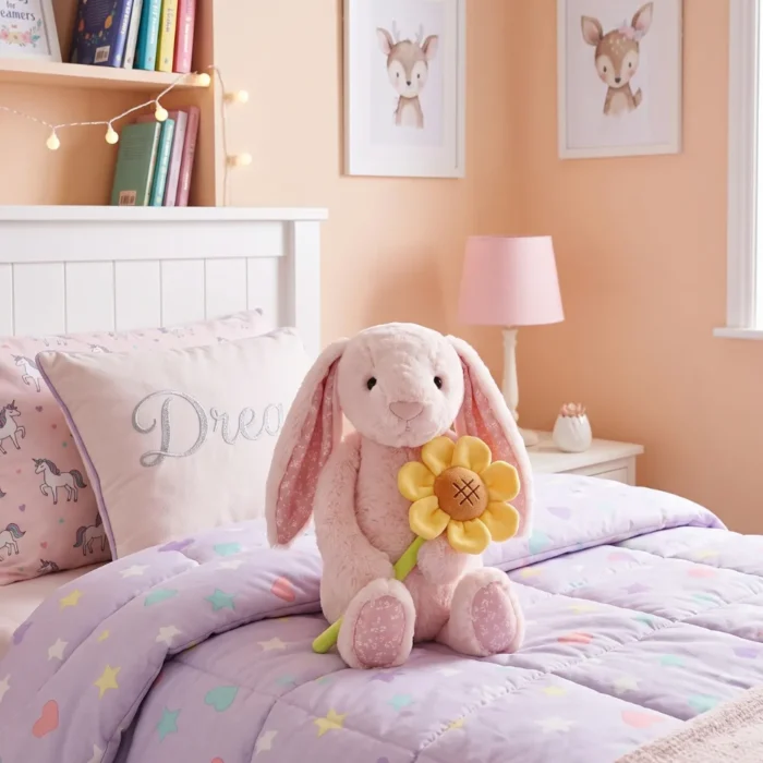 Peluche Coneja con Girasol Rosado 38 cm - Imagen 4
